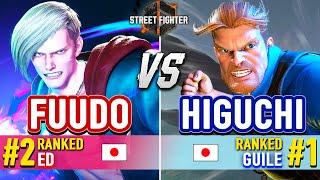 SF6  FUUDO (#2 Ranked Ed) vs HIGUCHI (#1 Ranked Guile)  Street Fighter 6 High Level Gameplay