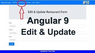 Angular 9 Projects| Restaurants App in angular| update records from API| edit table from database