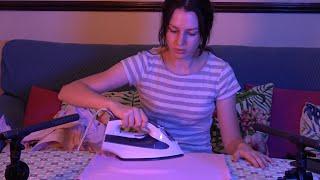 ASMR Ironing Clothes - Fabric Sounds