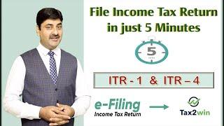 Income Tax Return, File ITR 1 or ITR 4 online in just 5 Minutes, ITR 2021-22 FY 2020-21