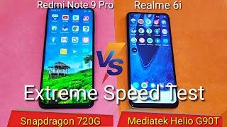 Snapdragon 720G vs Mediatek helio G90t Speed Test Comparison | Redmi Note 9 pro vs Realme 6i