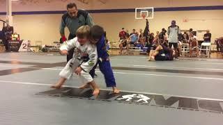 6 year old - Austin Sojkowski first Brazilian Jiu Jitsu competition. Kids Gi division - AMMO