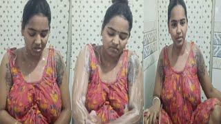 desi aunty open bathing vlog part-3 || bathing vlog 2024