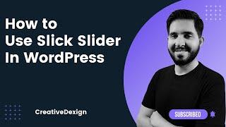 How to create a custom slider using slick slider in WordPress | Part 2 | In Hindi