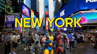 Surviving Times Square  4k New York City Walk, Tourist Crowds Madness in Manhattan