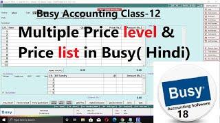 #12 Multiple Price Level in Busy (Hindi) | Using Different Pricing Modes in BUSY (Hindi)