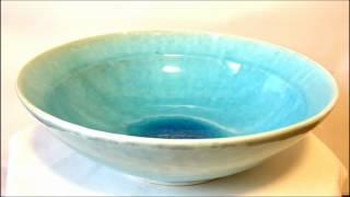 004s Turquioise Serving Plate with a Gift Box - MinoYaki-