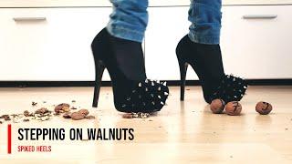 Stepping on walnuts in black high heels #crush #asmr #shoes