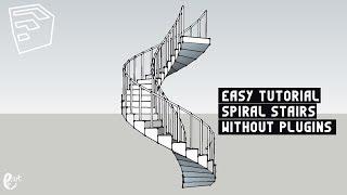 [ EASY ] Create spiral stair with sketchup without plugin - Tutorial SketchUp