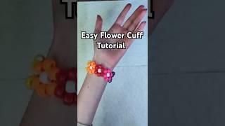 Flower cuff tutorial #kandi #kandikid #ponybeads Kandi cuff tutorial