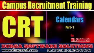 Campus Recruitment Training (CRT) |Aptitude|  Calendars Part -1 by Subhash