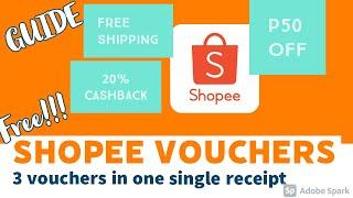 Shopee Free Shipping + Cashback + P50 off Vouchers tutorial 2021