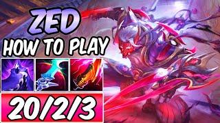 HOW TO PLAY ZED MID GUIDE FULL BURST | Best Build & Runes | BLOOD MOON ZED | League of Legends | S14