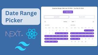 How to Build a Date Range Picker using Next js and Tailwind CSS | Responsive Date Range React js