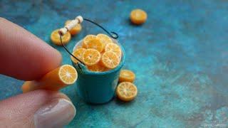 Miniature realistic orange cane  Easy polymer clay tutorial for beginners