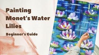 Relax & Paint Monet's Water Lilies Easy & Vibrant Beginner's Guide! #acrylicpainting #relaxing