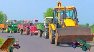 JCB 3dx Eco Loading Mud Mahindra 275 Eicher 485 John Deere Tractor with Trolley