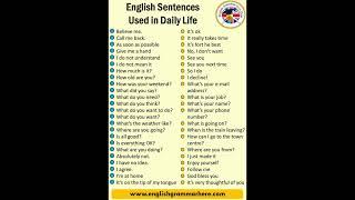 English sentences used in daily life #shorts