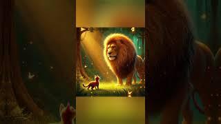 Forest life️ Kitten with lion #cat #cute #catlover #kitty #shorts #viralvideo #youtube #cutekitty 