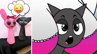 Sprunki Incredibox PINKI and GRAY react to SUS TikToks /  Themselves /  Memes 21