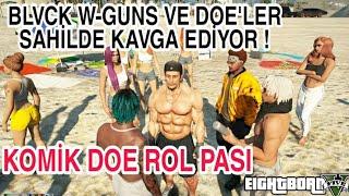 BLVCK W-GUNS VE DOE'LER SAHİLDE KAVGA EDİYOR ! | KOMİK DOE ROL PASI | Odisnos | EightbornV