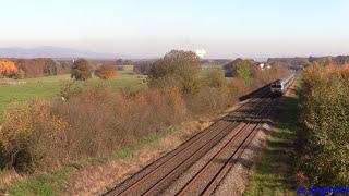 Gewaltige Diesel-Oldies im Goldenen Herbst: die SNCF- 72100 wummern an Intercite um Belfort/ Vesoul