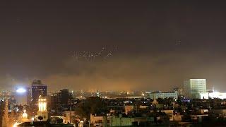 Amateur footage shows missiles falling over Damascus as airstrikes begin