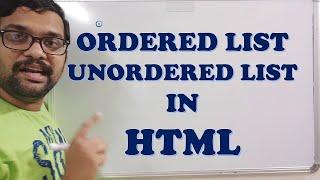 ORDERED AND UN-ORDERED LIST TAGS - HTML