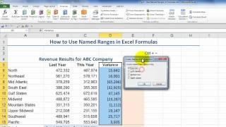 How to Create Named Ranges to Use in Excel Formulas