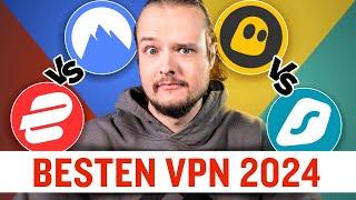 NordVPN gegen Surfshark gegen ExpressVPN gegen Cyberghost | Top 4 VPNs im 2024 Vergleich!