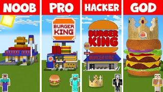 Minecraft NOOB vs PRO vs HACKER vs GOD - BURGER KING RESTAURANT HOUSE BUILD CHALLENGE