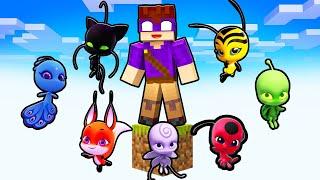 JOGANDO com TODOS OS MIRACULOUS em APENAS UM BLOCO no Minecraft!