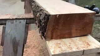 Home made live edge black cherry shelving Part One milling the timbers