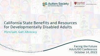 California State Benefits and Resources for Developmentally Disabled Adults