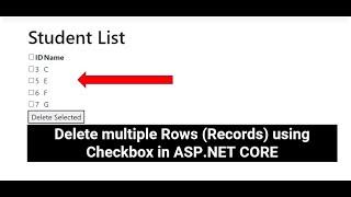 Delete multiple Rows (Records) using CheckBox in ASP.NET CORE With JavaScript