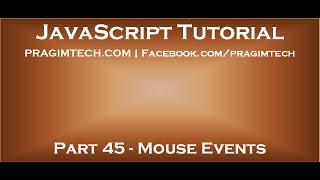 JavaScript mouse events