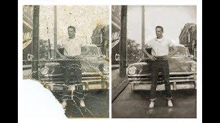 A Severely Damaged Photo Restoration (enlarged from 2"x3" to 5"x7")