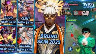 BRUNO NEW SKIN COLLECTOR 2025, GUSION & HAYABUSA SKIN COLLAB, CLINT MYTHIC - MLBB UPCOMING SKIN