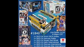 11/29 - 2023-24 PRIZM DECA MOSAIC OPTIC - 6 Box Hobby Mix #1840 LIVE BREAK