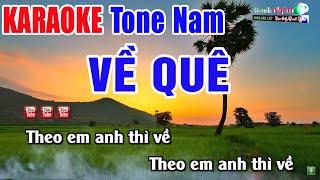 Về Quê Karaoke Tone Nam - Beat Chuẩn Dễ Hát | Nhạc Sống Thanh Ngân