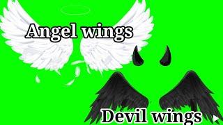 Greenscreen - Angel wings and Devil wings #greenscreen #chromakey #Maleficent wings