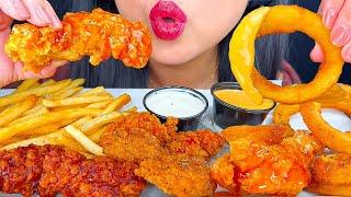 ASMR FRIED CHICKEN TENDERS, BONELESS WINGS & ONION RINGS | I GOT RIPPED OFF | MUKBANG | ASMR Phan