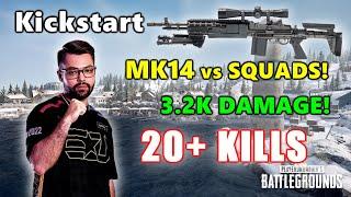 LG Kickstart - 20+ KILLS (3.2K DAMAGE) - MK14 vs SQUADS! - PUBG