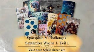 Sparspiele & Challenges September Woche 1/ Teil 1 | Neue Spiele ziehen ein | Umschlagmethode 