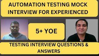 Software Testing Mock Interview| Automation Testing Interview| RD Automation Learning