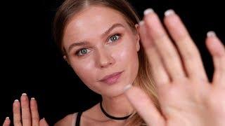 ASMR Relaxing Finger Flutters, Hand Movements & Face Touching (Layered) ~ Whispers