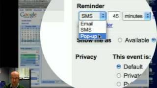 Have Google Calendar send you a text message reminder