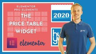 How to use the Price Table widget in Elementor 2020