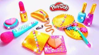 Play Doh Makeup Set  How to Make Heart Makeup Eyeshadow Lipstick  Nail Polish  with Play Doh