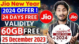 Jio New Year 2024 Offer - 24 Days Free Validity & 60GB Data Offer | Jio Recharge Offer 2024